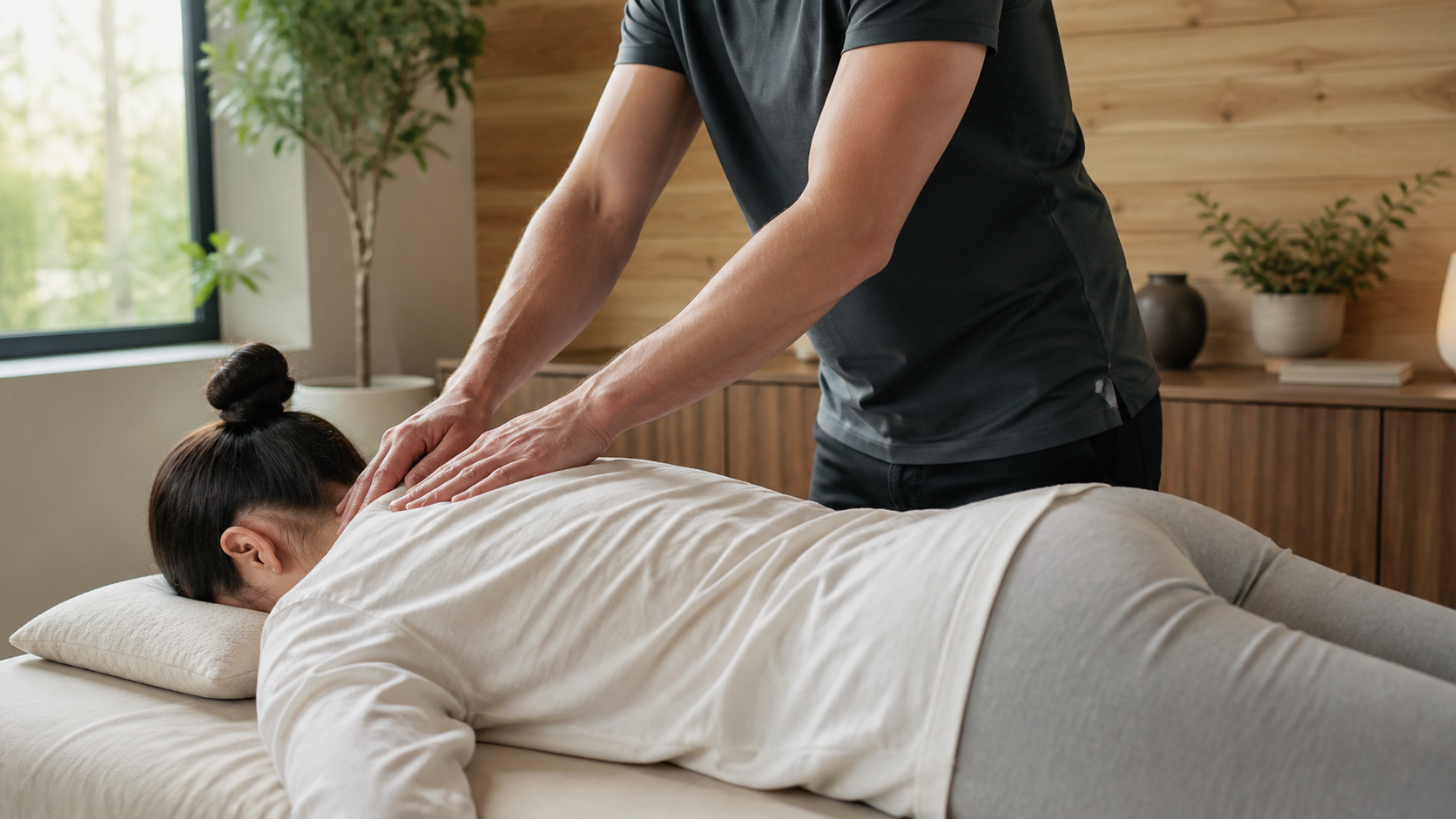Massage therapy in a calm wellness setting